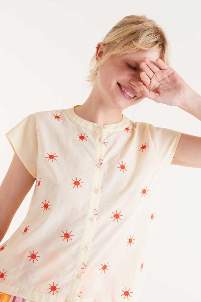 CAMISA CUELLO MAO SOLES AMARILLA
