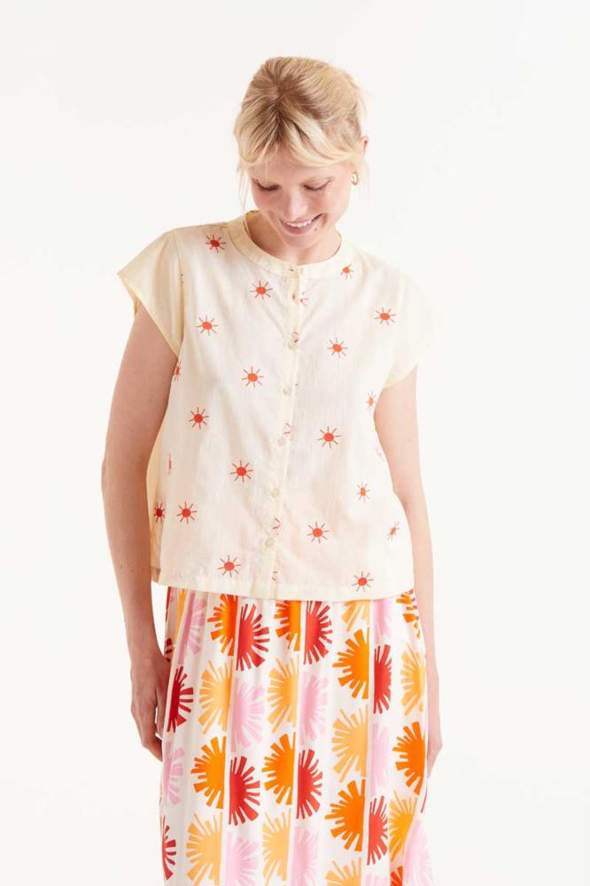 CAMISA CUELLO MAO SOLES AMARILLA