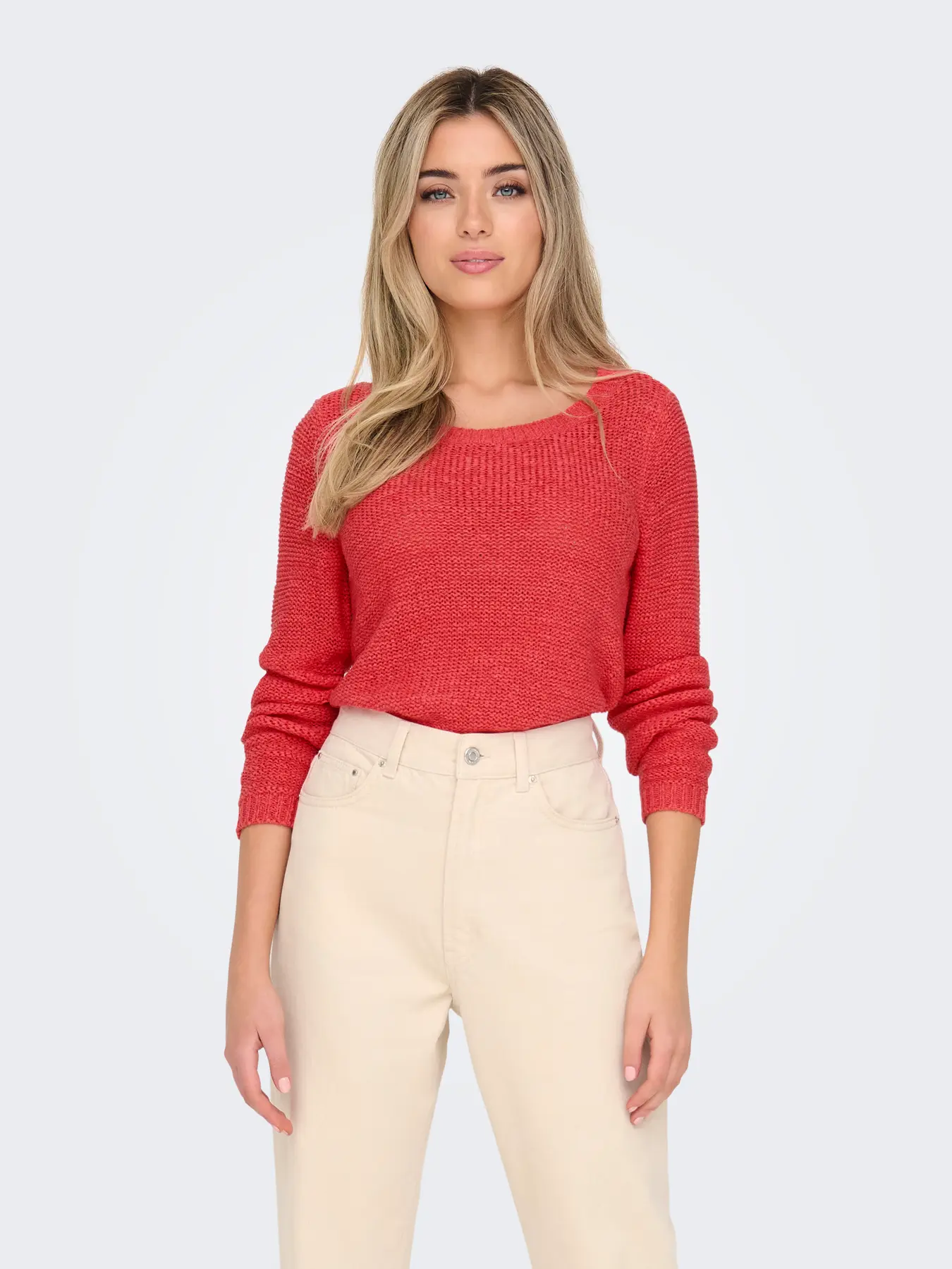 JERSEY ONLGEENA XO LS PULLOVER CORAL