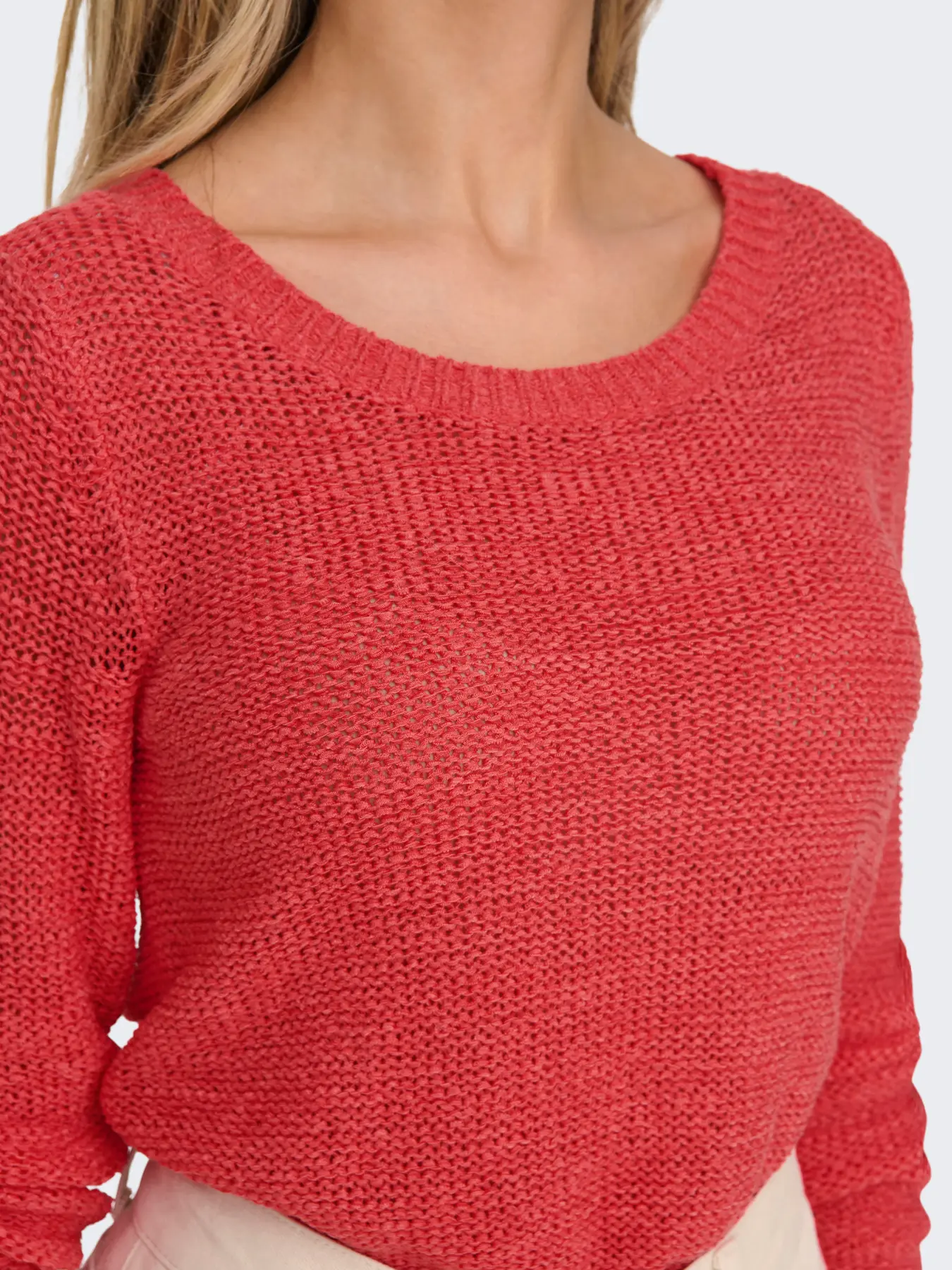 JERSEY ONLGEENA XO LS PULLOVER CORAL