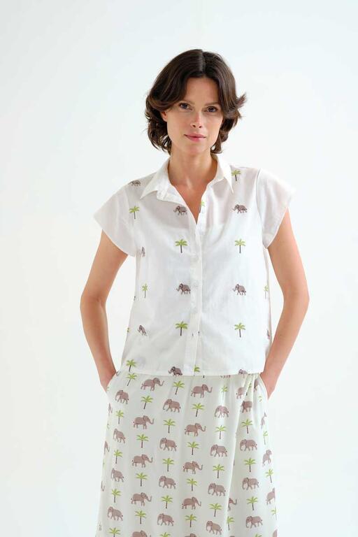 Camisa Compañía Fantástica con Elefante y Palmera