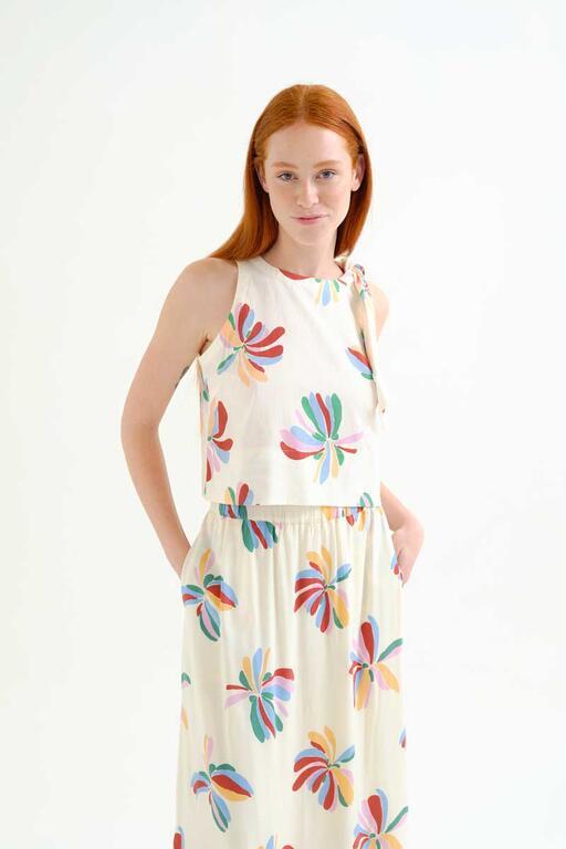 Top Compañía Fantástica con estampado Monarda