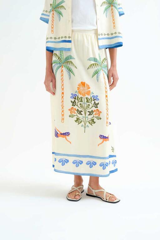 Falda Compañía Fantástica con estampado Palm & Mermaid