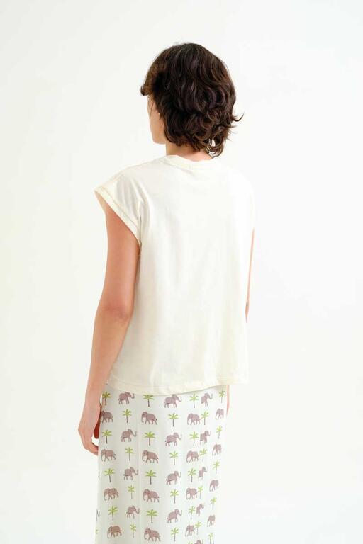 Camiseta Compañía Fantástica con estampado Elefante y Palmera