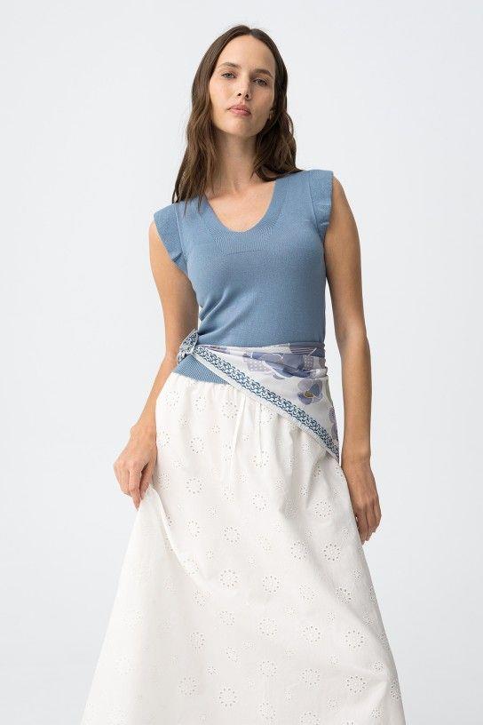 Top Tiffosi Ruffles azul