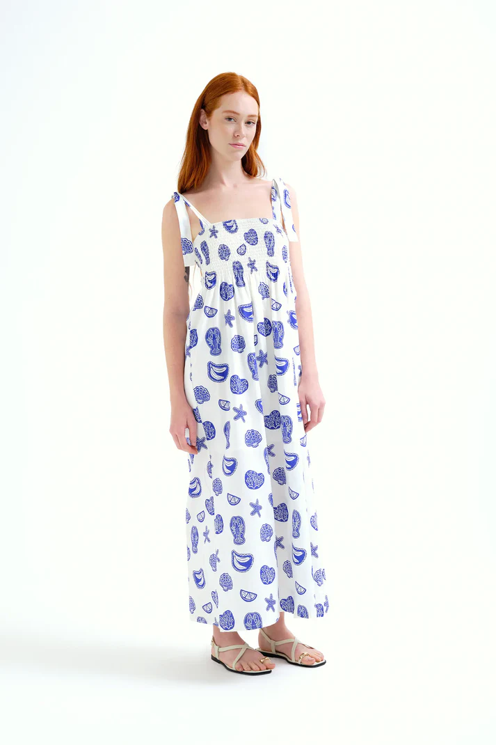 Vestido largo Compañía Fantástica con estampado Lobster