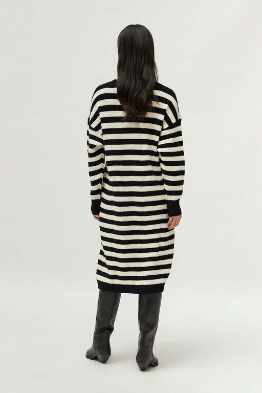 VESTIDO DE PUNTO RAYAS NEGRAS