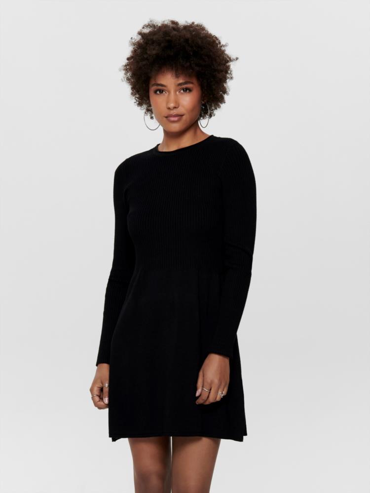 VESTIDO DE PUNTO ONLY ONLALMA NEGRO