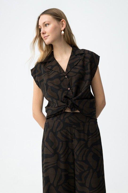 Camisa Tiffosi Positano_4C negro marrón