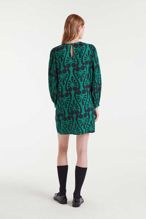 Vestido corto Compañía Fantástica estampado verde