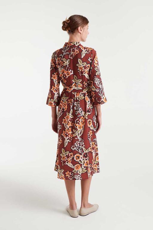 Vestido midi camisero Compañía Fantástica estampado 