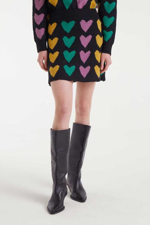 Minifalda Compañía Fantástica estampado corazones