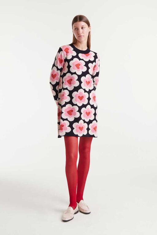 Vestido de punto corto Compañía Fantástica estampado flores