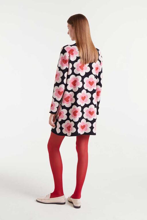 Vestido de punto corto Compañía Fantástica estampado flores