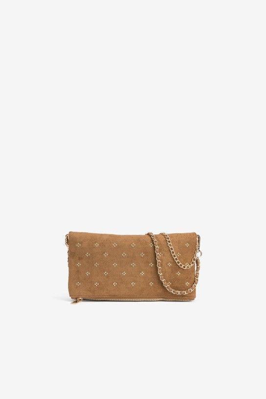 Bolso Vilanova bandolera tachuelas camel
