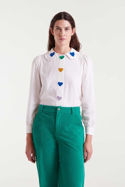 Camisa Compañía Fantástica cuello blanca
