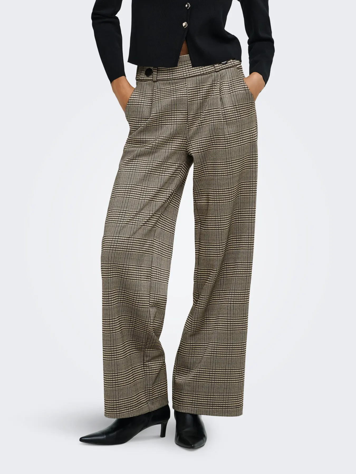 Pantalón JDY Geggo cuadros camel