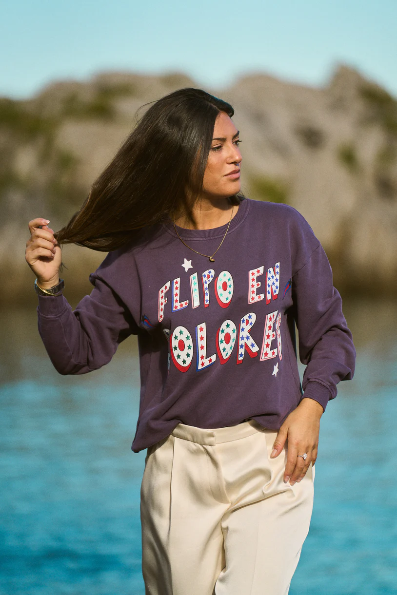 Sudadera Anabel Lee Flipo en colores morado