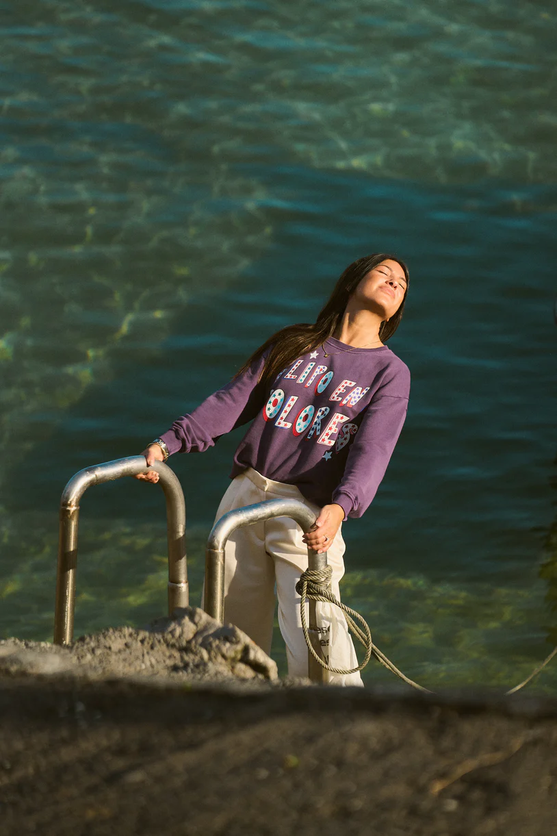 Sudadera Anabel Lee Flipo en colores morado Sudadera Anabel Lee Flipo en colores morado