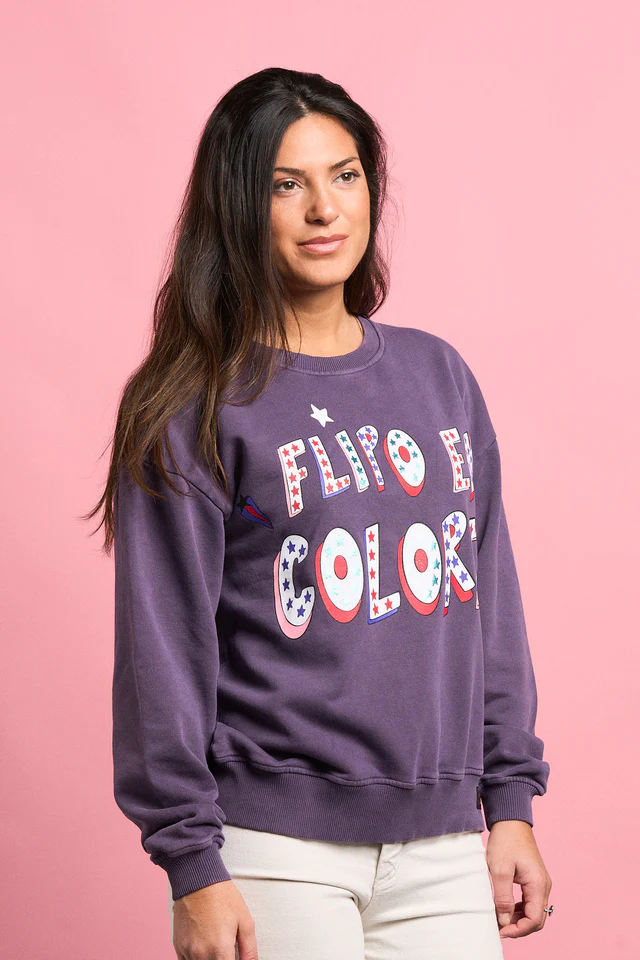 Sudadera Anabel Lee Flipo en colores morado Sudadera Anabel Lee Flipo en colores morado