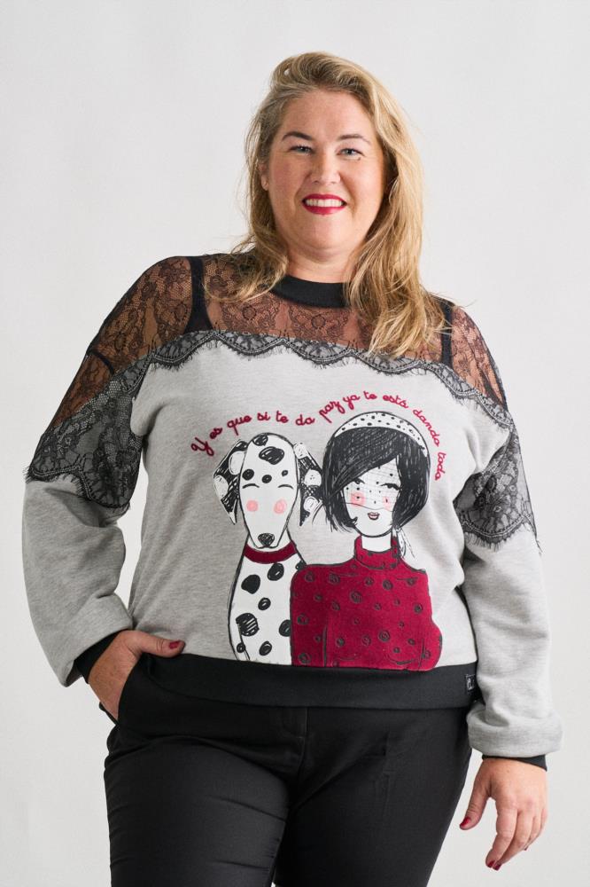 Sudadera Anabel Lee Dálmata gris