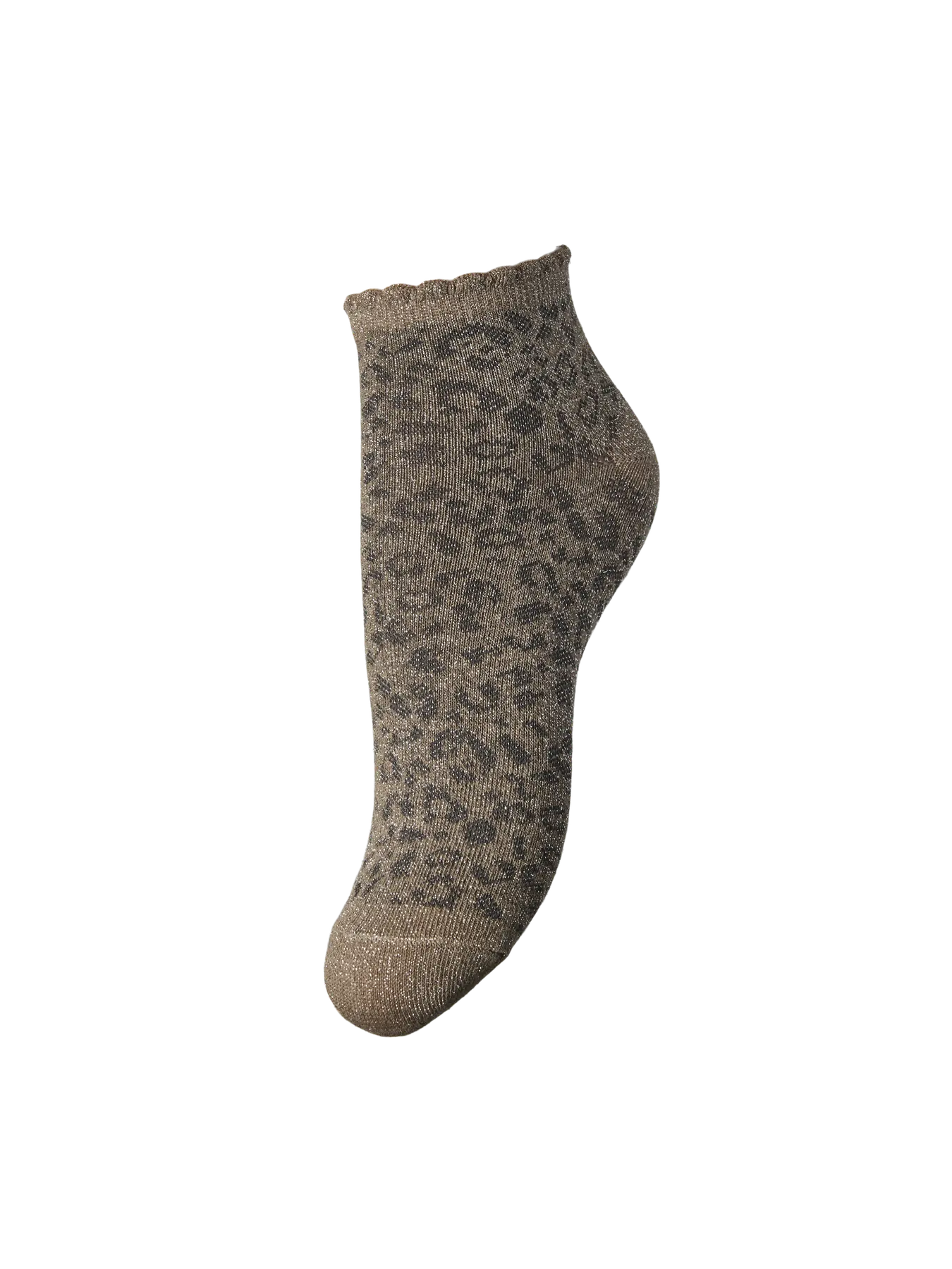 Calcetines Pieces PCsebby glitter leopardo camel
