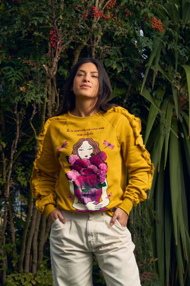 Sudadera Anabel Lee Hortensia mostaza