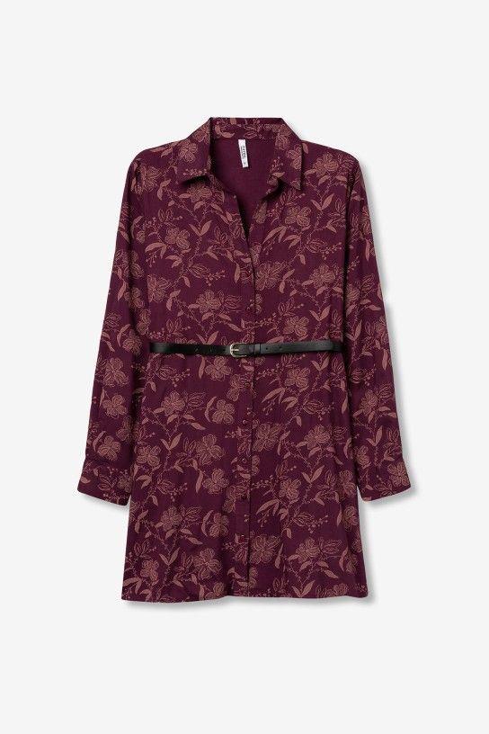 Vestido Tiffosi Leopard_2 granate