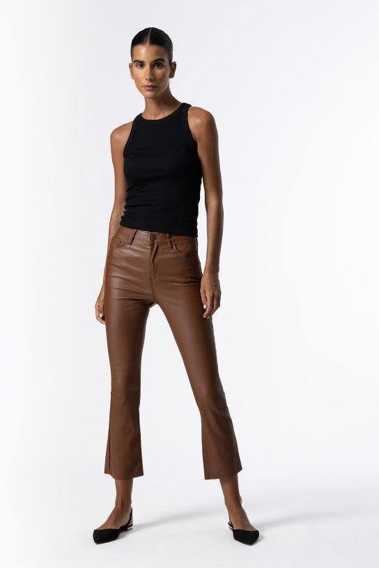 PANTALON BATH  DE PATA DE GALLO MARRON