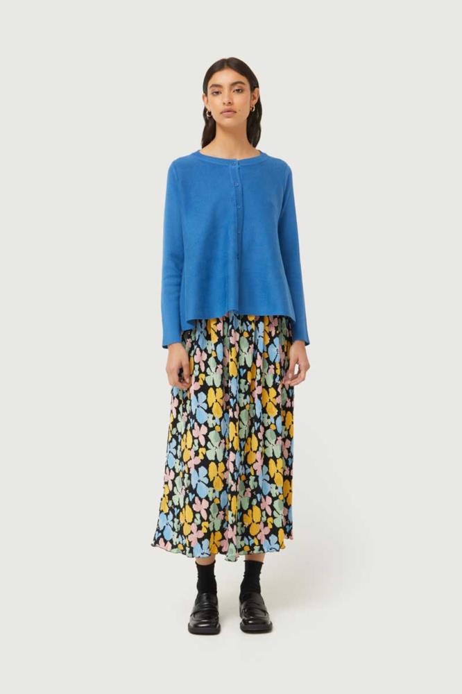 CARDIGAN DE PUNTO EVASE AZUL