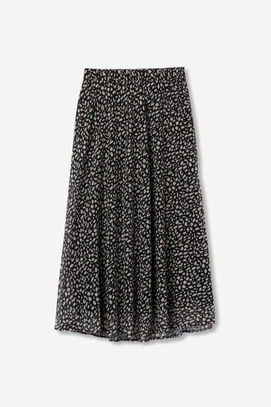 Falda midi Tiffosi Dalmata_B negro