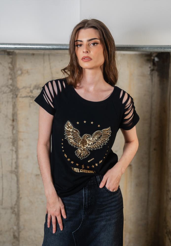 Camiseta Animosa Águila lentejuelas