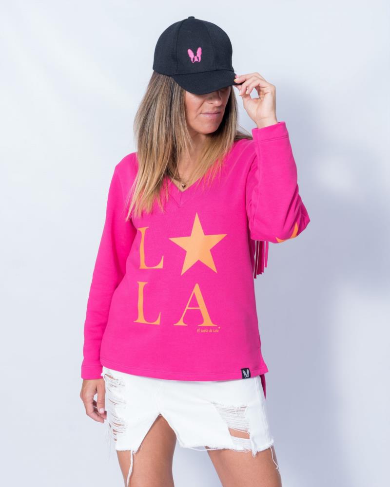 SUDADERA EL SUEÑO DE LOLA ¨LOLA STAR¨FUXIA