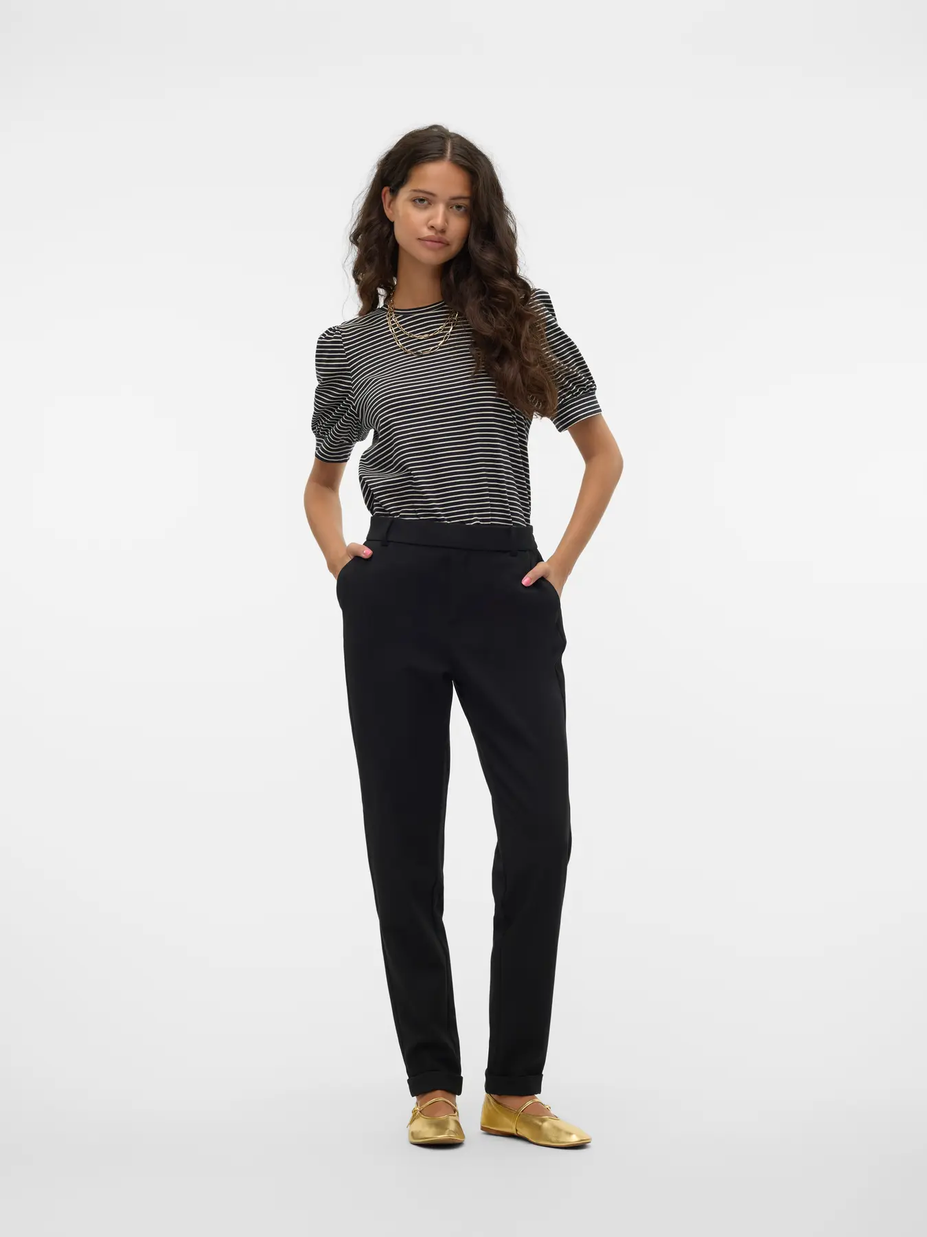PANTALON VMMAYA MW LOOSE NEGRO