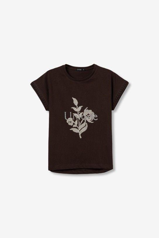 Camiseta Tiffosi Natalie marrón