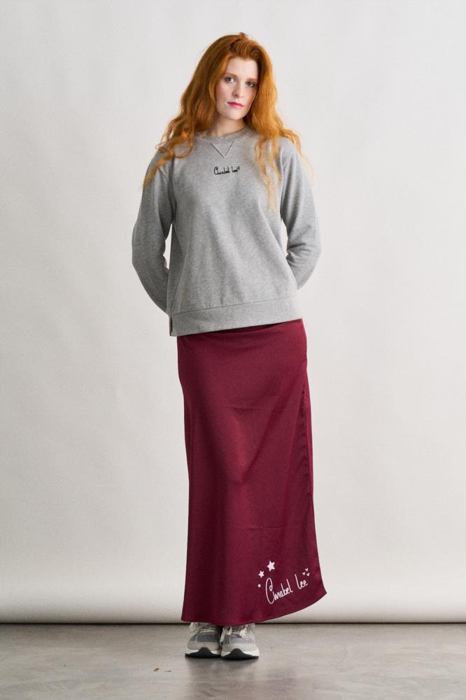 Falda satinada Anabel Lee burgundy