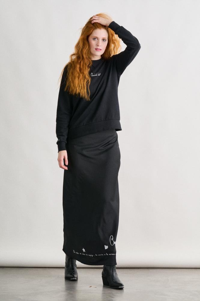 Falda satinada Anabel Lee negro