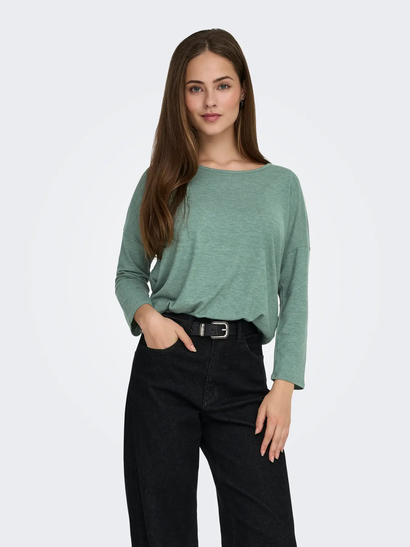 Camiseta Only Onlglamour 3/4 verde agua