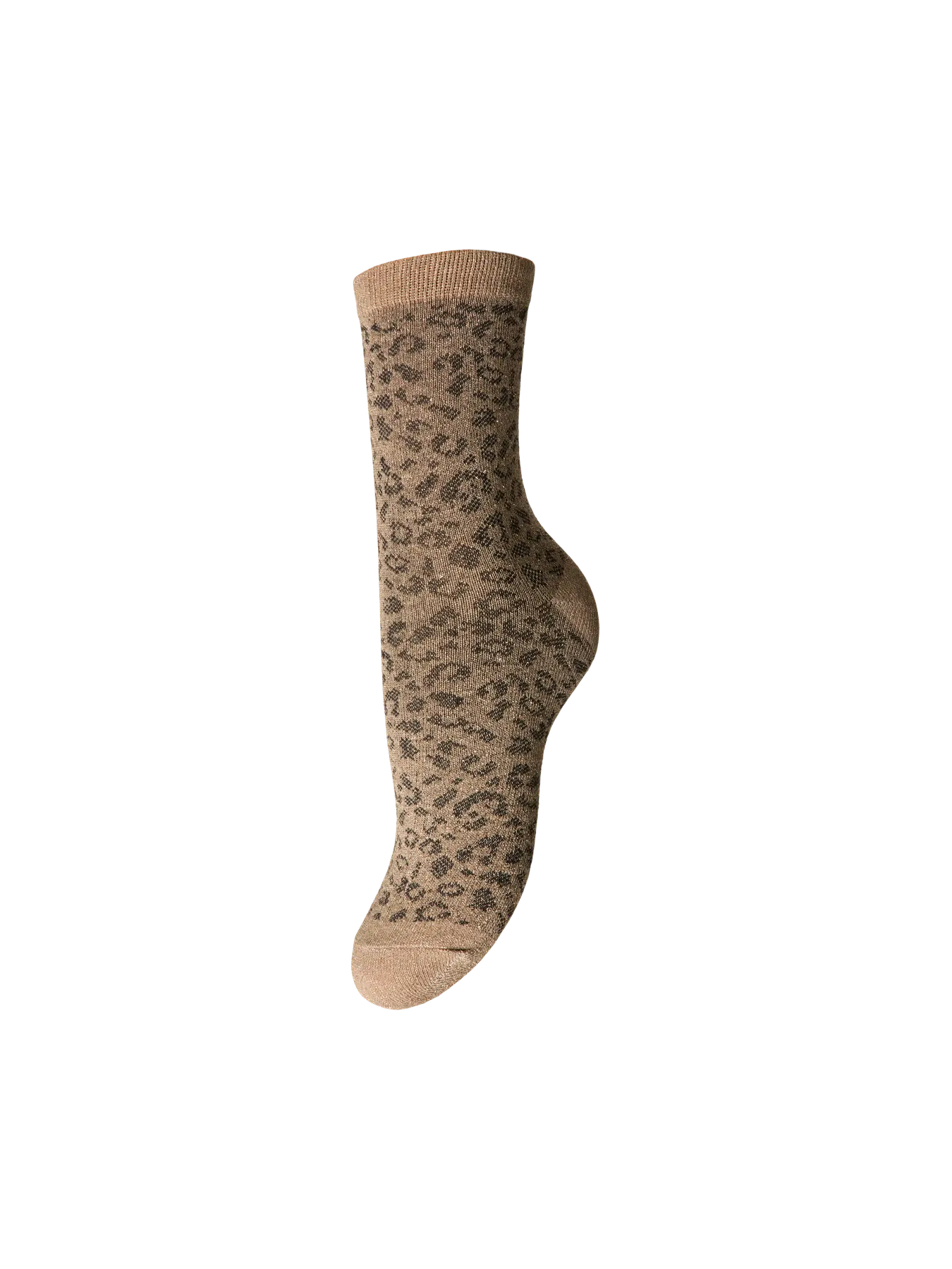 Calcetines Pieces PCsebby glitter leopardo taupe